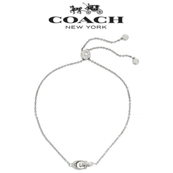 Coach Jewelry - New Coach Interlocking Signature C Slider Bracelet in Silver